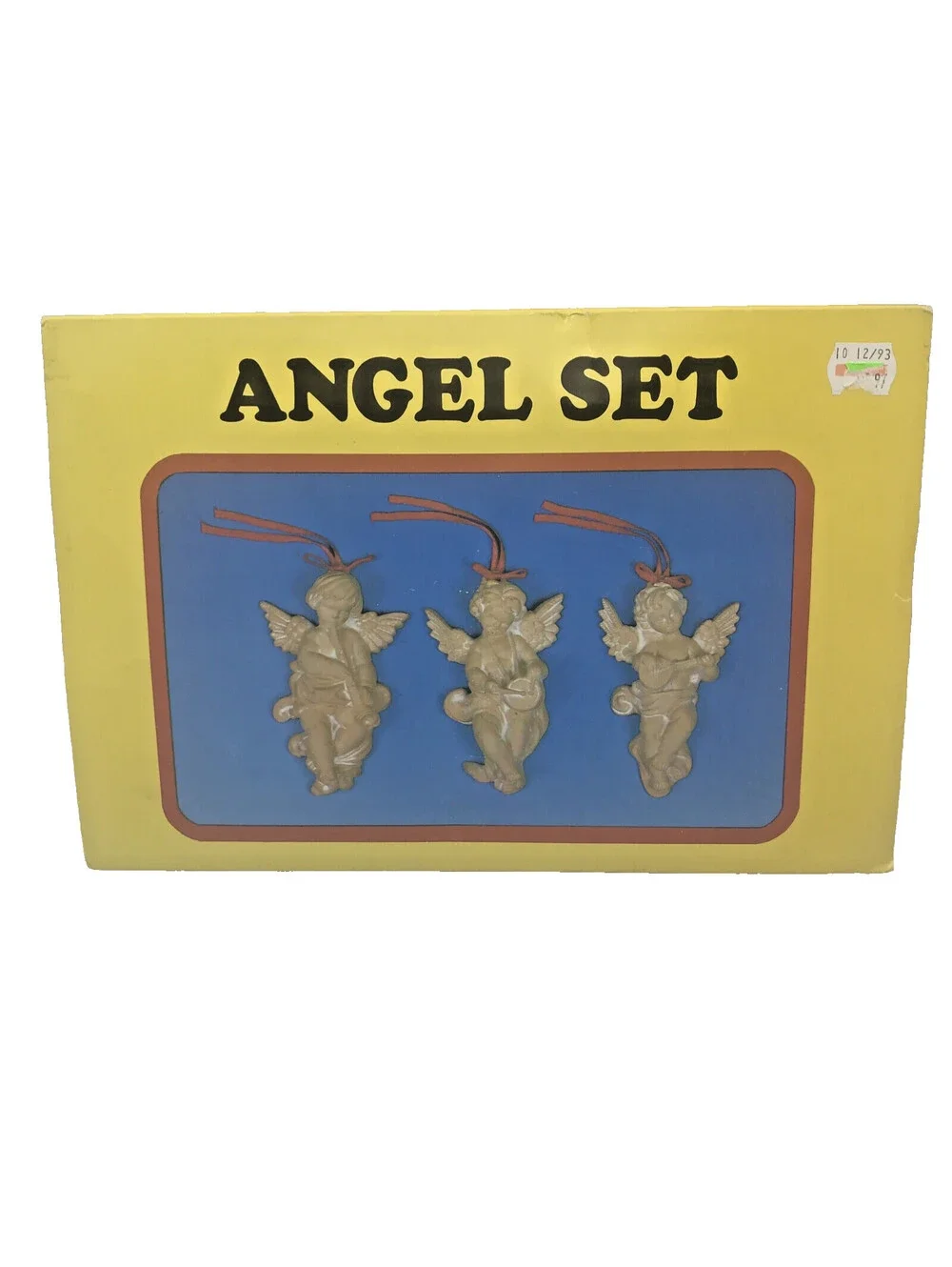 Vtg Angel Ornaments Instruments Wall Hanging Korea Terracotta 6” Christmas